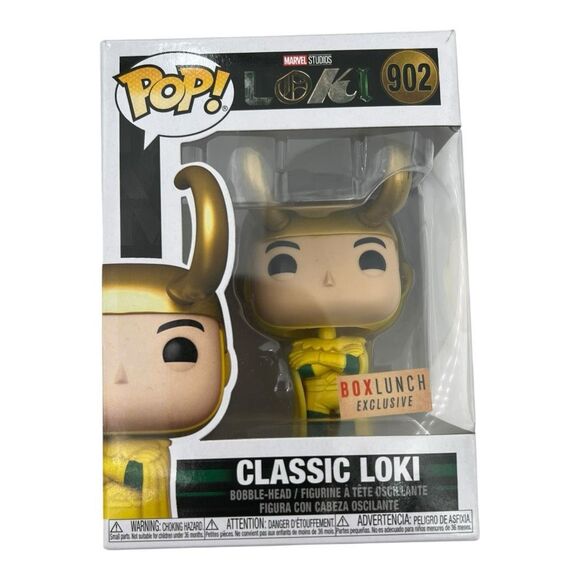 NWT Funko Pop! Marvel Classic Loki Bobble Head 902 Box Lunch Exclusive - Picture 1 of 6